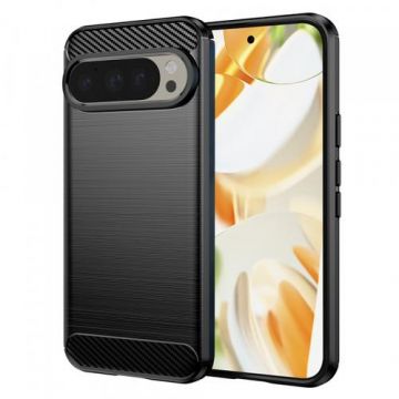 Husa Techsuit Carbon pentru Google Pixel 9 / 9 Pro, Neagra