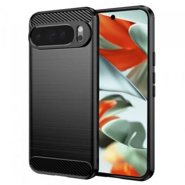 Husa Techsuit Carbon pentru Google Pixel 9 Pro XL, Neagra