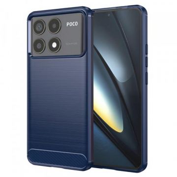 Husa Techsuit Carbon pentru Poco F6 Pro, Albastru