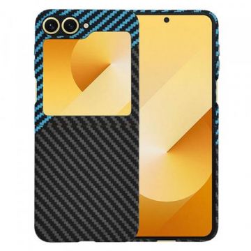 Husa Techsuit Carbonite FiberShell pentru Samsung Galaxy Z Flip6 F741, Albastru