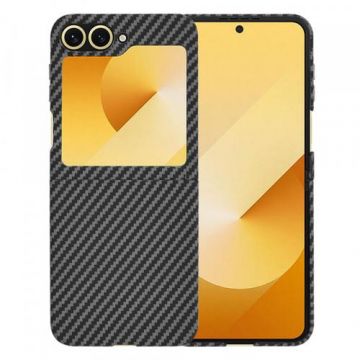 Husa Techsuit Carbonite FiberShell pentru Samsung Galaxy Z Flip6 F741, Neagra