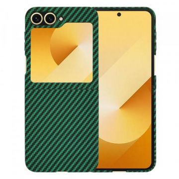 Husa Techsuit Carbonite FiberShell pentru Samsung Galaxy Z Flip6 F741, Verde