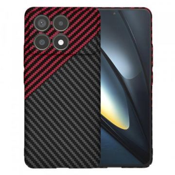 Husa Techsuit Carbonite FiberShell Vortex pentru Poco F6 Pro, Rosie