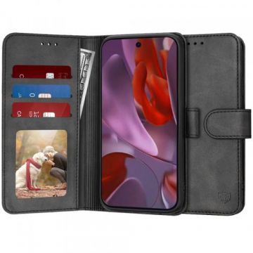 Husa Techsuit Diary Book pentru Google Pixel 9a, Neagra
