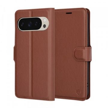 Husa Techsuit Leather Folio pentru Google Pixel 9 / 9 Pro, Maro