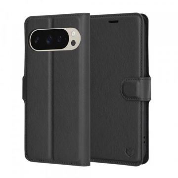 Husa Techsuit Leather Folio pentru Google Pixel 9 / 9 Pro, Neagra