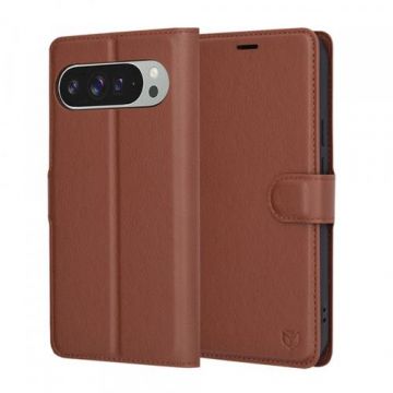 Husa Techsuit Leather Folio pentru Google Pixel 9 Pro XL, Maro