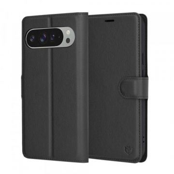 Husa Techsuit Leather Folio pentru Google Pixel 9 Pro XL, Neagra