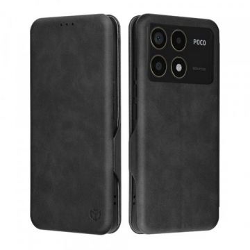 Husa Techsuit Safe Wallet Plus pentru Poco F6 Pro, Neagra