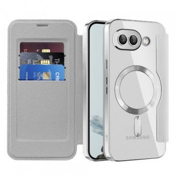 Husa Techsuit SmartMag Book MagSafe pentru Google Pixel 9a, Gri