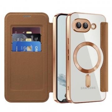 Husa Techsuit SmartMag Book MagSafe pentru Google Pixel 9a, Maro