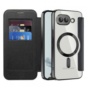 Husa Techsuit SmartMag Book MagSafe pentru Google Pixel 9a, Negru