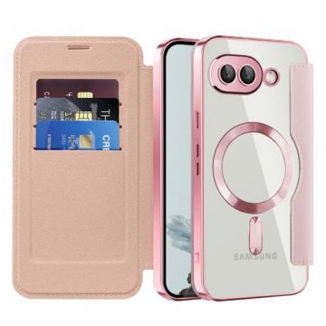 Husa Techsuit SmartMag Book MagSafe pentru Google Pixel 9a, Roz