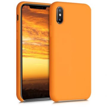 Husa pentru Apple iPhone X/iPhone XS, Silicon, Portocaliu, 46313.201