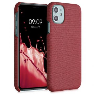 Husa pentru iPhone 11, Textil, Rosu, 55755.76