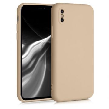 Husa pentru iPhone X/iPhone XS, Silicon, Crem, 49982.154