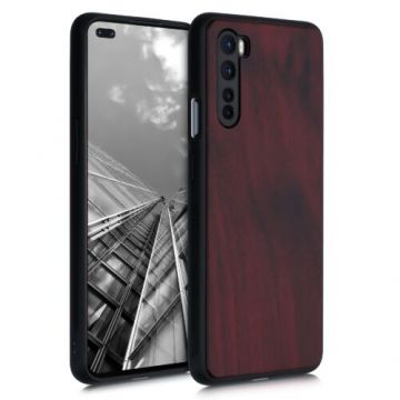 Husa pentru OnePlus Nord, Lemn, Rosu, 53715.20