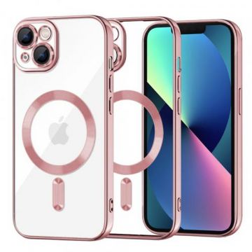 Husa MagSafe pentru Apple iPhone 13, Techsuit, Luxury Crystal, Roz