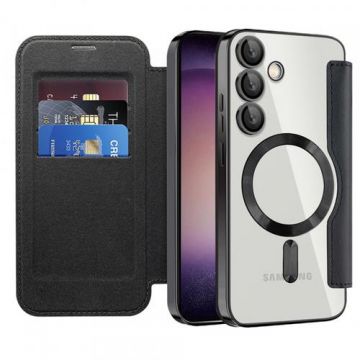 Husa MagSafe pentru Samsung Galaxy S23 S911 Techsuit SmartMag Book (Negru)