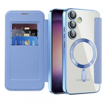 Husa MagSafe pentru Samsung Galaxy S23+ S916 Techsuit SmartMag Book (Albastru)