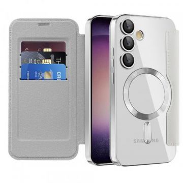 Husa MagSafe pentru Samsung Galaxy S23+ S916 Techsuit SmartMag Book (Gri)