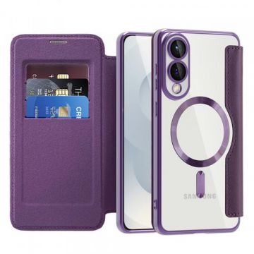 Husa MagSafe pentru Samsung Galaxy S25 Edge S937, Techsuit, SmartMag Book, Mov