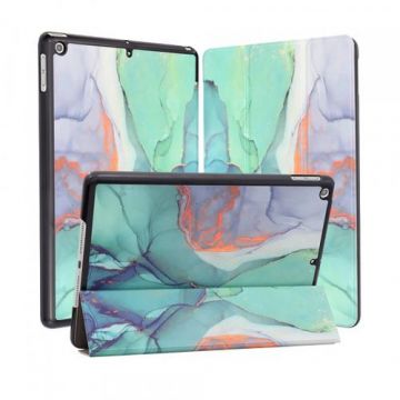 Husa pentru Apple iPad 10.2 (2021) / 10.2 (2020) / 10.2 (2019) Techsuit FoldPro Green Time (Multicolor)