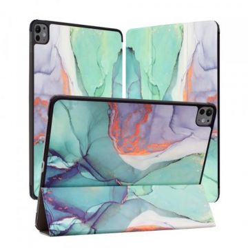 Husa pentru Apple iPad Pro 13 (2024) Techsuit FoldPro Green Time (Multicolor)