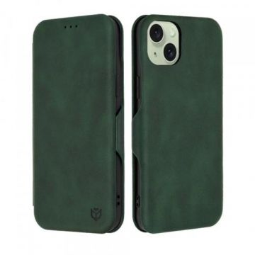 Husa pentru Apple iPhone 15 Plus, Techsuit, Safe Wallet Plus, Verde