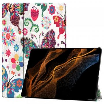 Husa pentru Samsung Galaxy Tab S10 Ultra / Tab S9 Ultra / Tab S8 Ultra Techsuit FoldPro Butterfly (Multicolor)