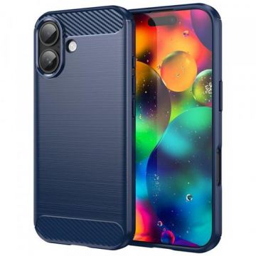 Husa Techsuit Carbon pentru Apple iPhone 17, Albastru