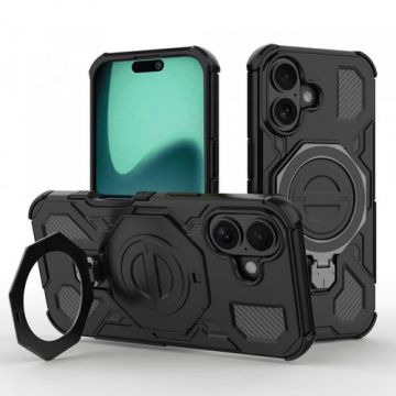 Husa Techsuit Carbon Shield Pro pentru Apple iPhone 17, Neagra