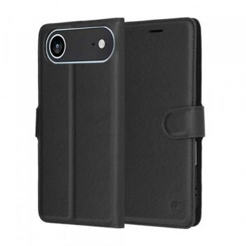 Husa Techsuit Leather Folio pentru Apple iPhone 17 Air, Neagra