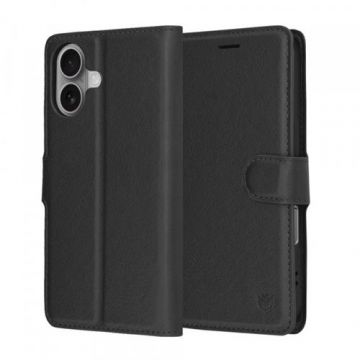 Husa Techsuit Leather Folio pentru Apple iPhone 17, Neagra