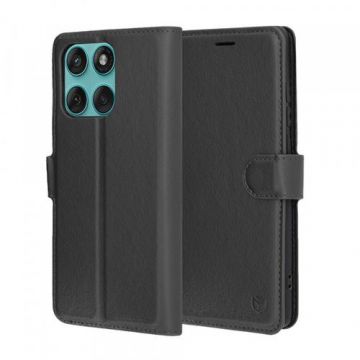 Husa Techsuit Leather Folio pentru Motorola Edge 60 Fusion / Edge 60, Neagra
