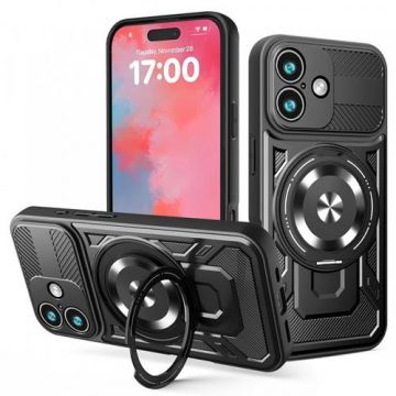 Husa Techsuit RuggedCam pentru Apple iPhone 17, Neagra