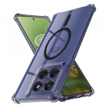Husa Techsuit Shockproof Clear MagSafe pentru Motorola Edge 60 Fusion / Edge 60,  Neagra