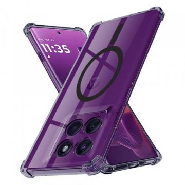 Husa Techsuit Shockproof Clear MagSafe pentru Motorola Edge 60 Pro, Neagra