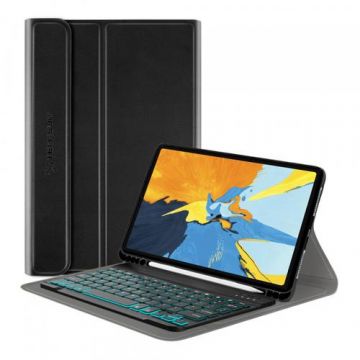 Husa cu tastatura pentru Apple iPad Pro 11 (2022) / Pro 11 (2021) / Pro 11 (2020) / Pro 11 (2018) Techsuit CozyTab (Negru)