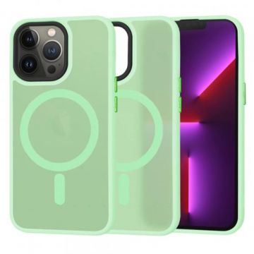 Husa MagSafe pentru Apple iPhone 13 Pro, Techsuit, HaloFrost, Verde Deschis