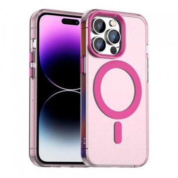 Husa MagSafe pentru Apple iPhone 14 Pro, Techsuit, CandyCase, Roz