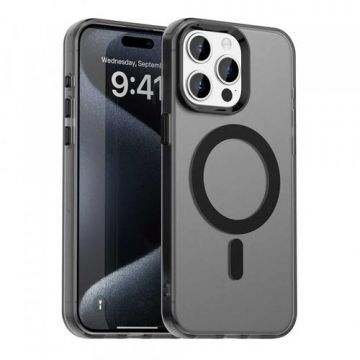Husa MagSafe pentru Apple iPhone 15 Pro, Techsuit, CandyCase, Neagra