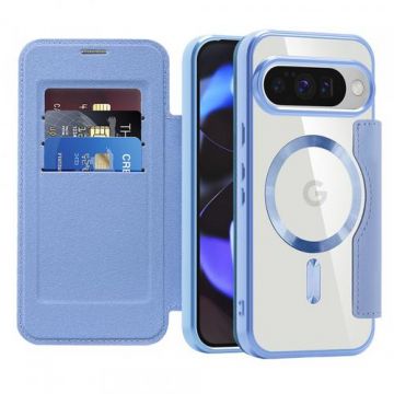 Husa MagSafe pentru Google Pixel 10 Pro / 10, Techsuit, SmartMag Book (Albastru deschis)