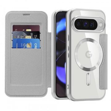 Husa MagSafe pentru Google Pixel 10 Pro / 10, Techsuit, SmartMag Book (Gri)
