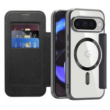 Husa MagSafe pentru Google Pixel 10 Pro / 10, Techsuit, SmartMag Book (Negru)