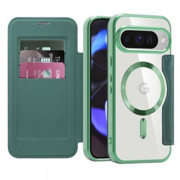 Husa MagSafe pentru Google Pixel 10 Pro / 10, Techsuit, SmartMag Book (Verde)