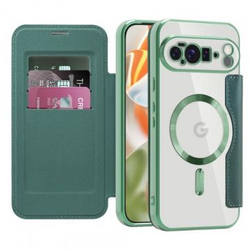Husa MagSafe pentru Google Pixel 10 Pro XL, Techsuit, SmartMag Book (Verde)