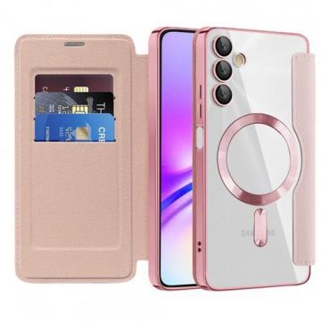 Husa MagSafe pentru Samsung Galaxy A05s A057 Techsuit SmartMag Book (Roz)