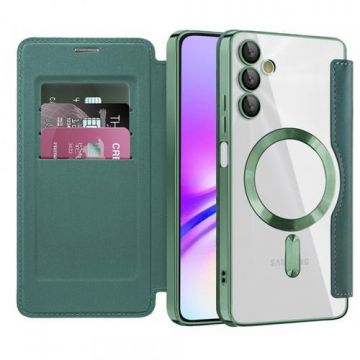 Husa MagSafe pentru Samsung Galaxy A05s A057 Techsuit SmartMag Book (Verde)