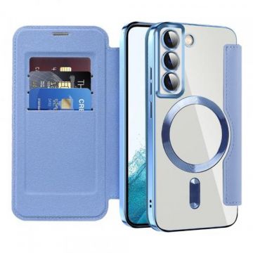 Husa MagSafe pentru Samsung Galaxy S22 5G S901 Techsuit SmartMag Book (Albastru)